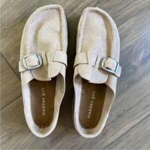 Madden Girl Pacey shoe blush pink tan mule clog cork